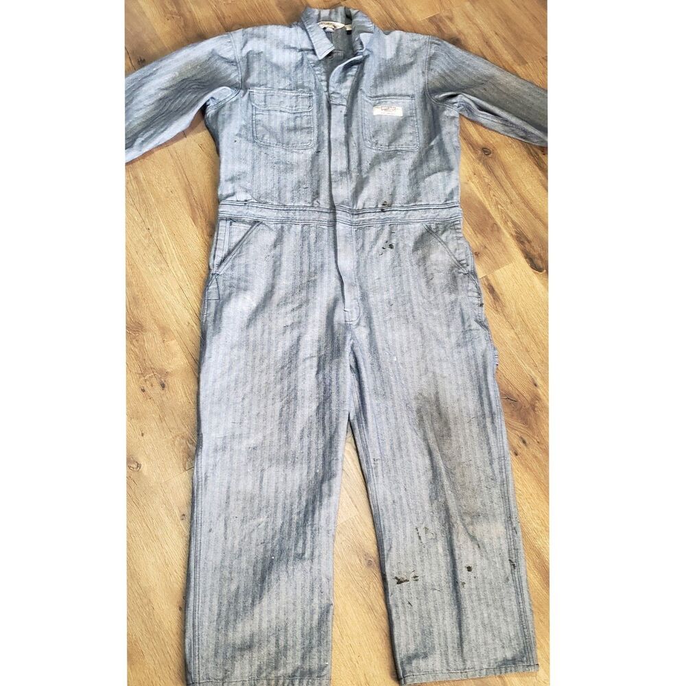 Big Mac Coveralls Carpenter Farm Blue Denim Men’s Sz 48x33 Painters Workwear